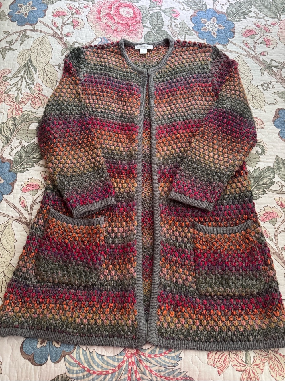 Christopher & Banks Multicolor Chunky Knit Cardigan